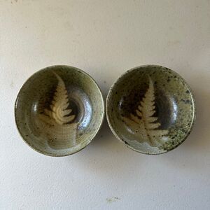 Vintage 2007 Hawaiian Inspired Palapalai Fern Pottery Bowls Signed Set Of 2